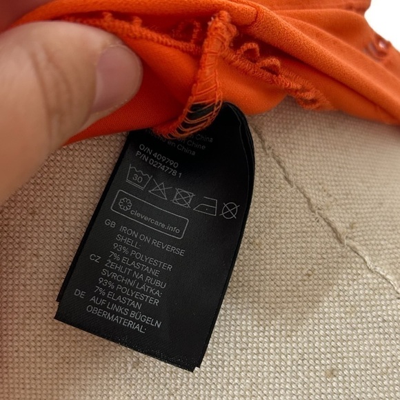 H&M By Night Neon Orange Lasercut Cut Out Sleeveless Crop Top Tank Size XS - Picture 10 of 10